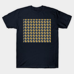 Chevron Check Pattern in Yellow and Blue T-Shirt